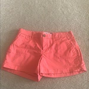 Coral chino shorts